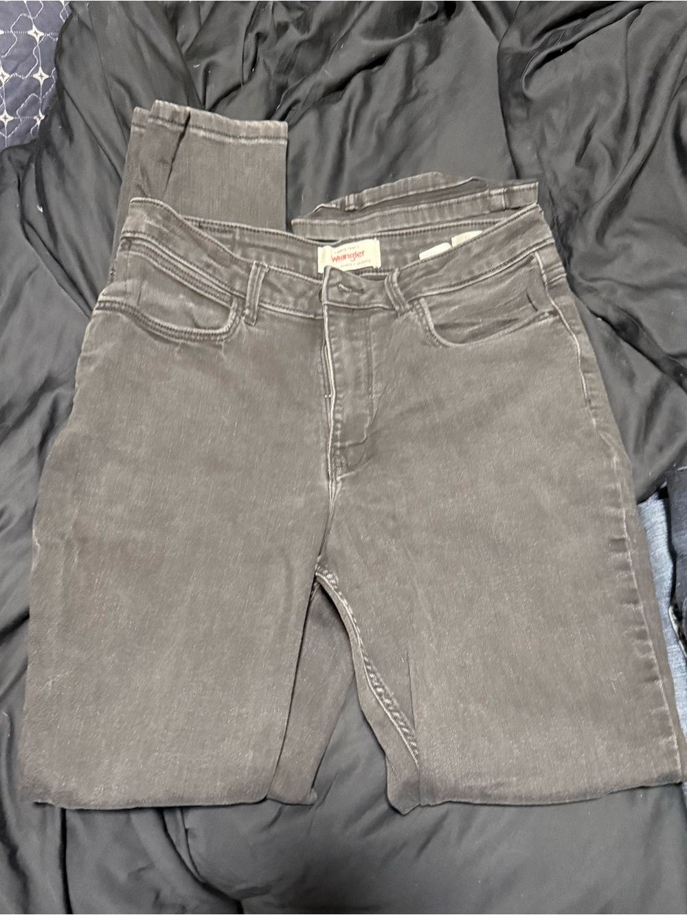 Wrangler women’s faded black high rise bold boot cut jeans